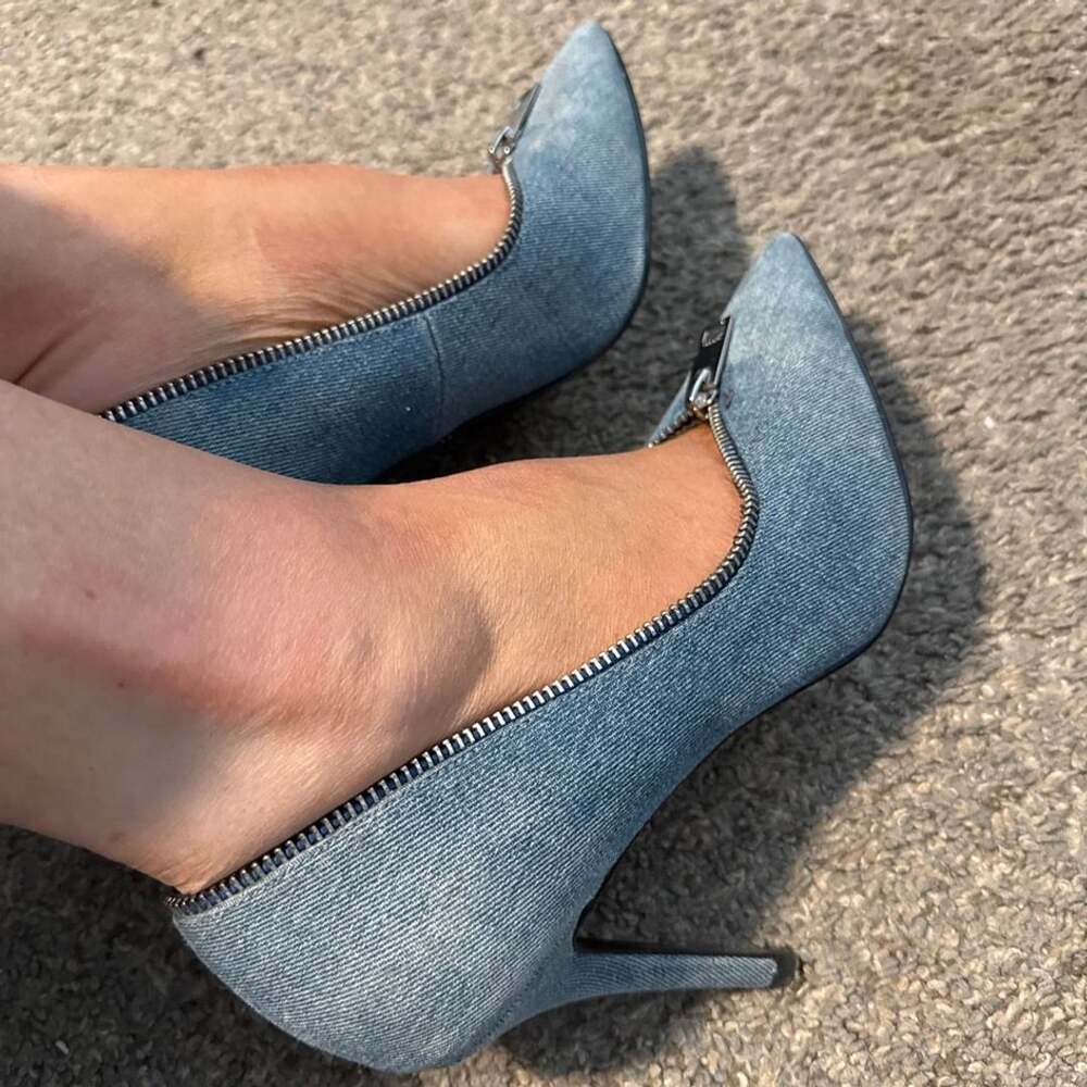 Diesel Denim Zipper Heels 8